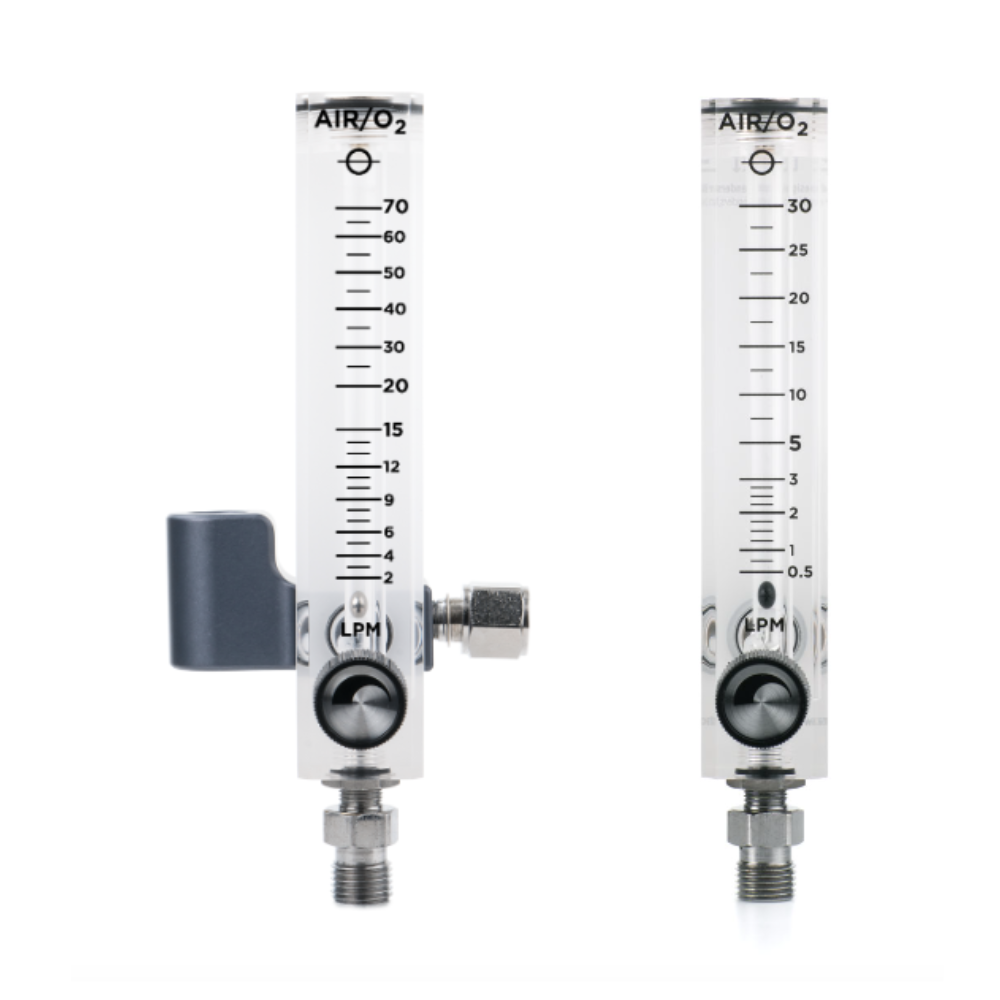 Medidores de flujo bajo Dual 10 a 15 lpm y 20 a 70 lpm